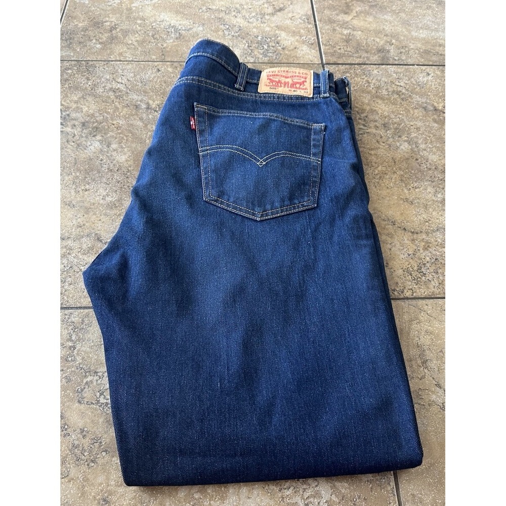 Levi's 505 Men's Jeans Regular Fit Straight Leg Blue Denim 40x32 Fit 40X31